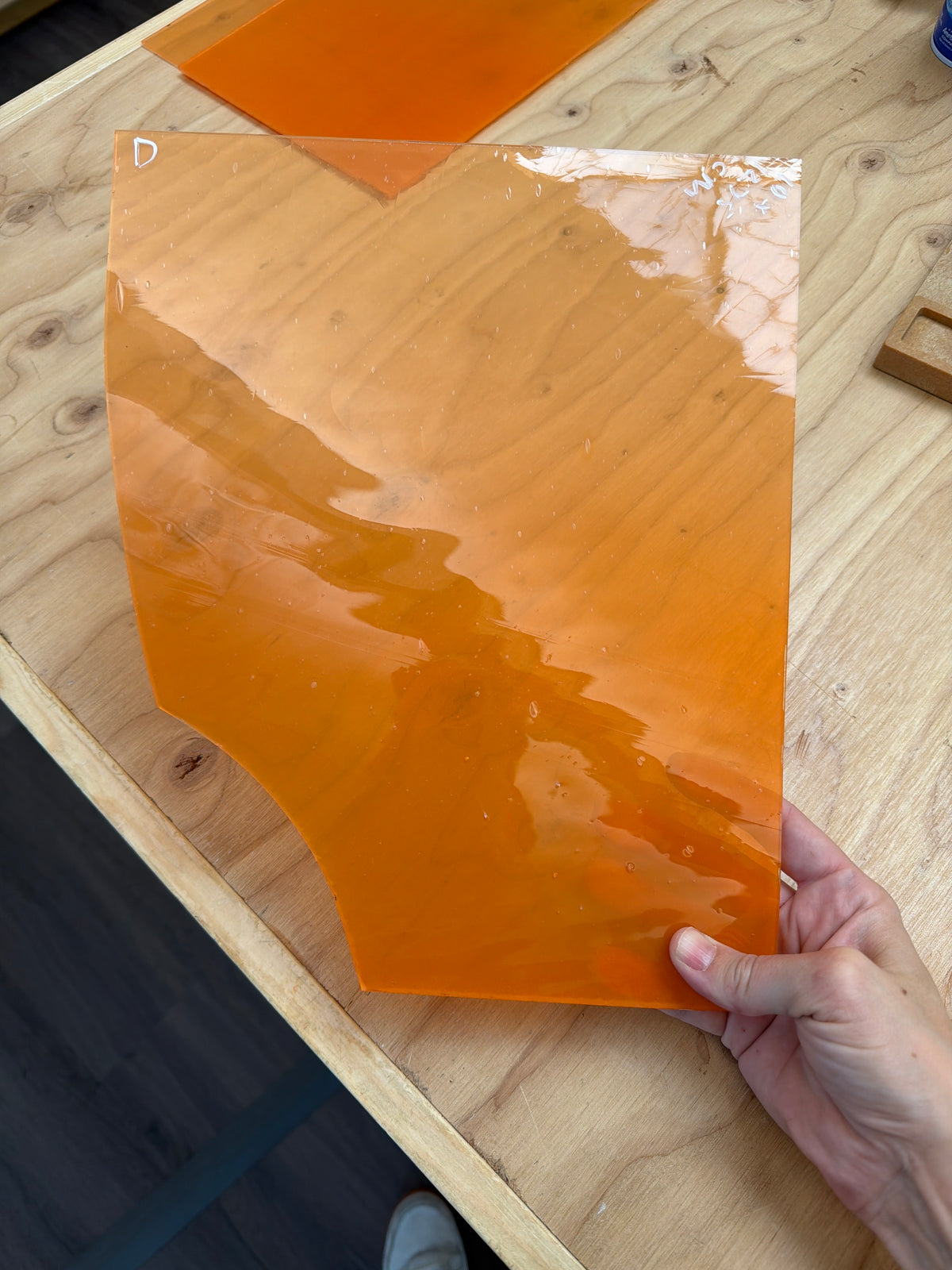 Rare AC Fischer | Sunset Orange Flashed Mouth Blown Glass