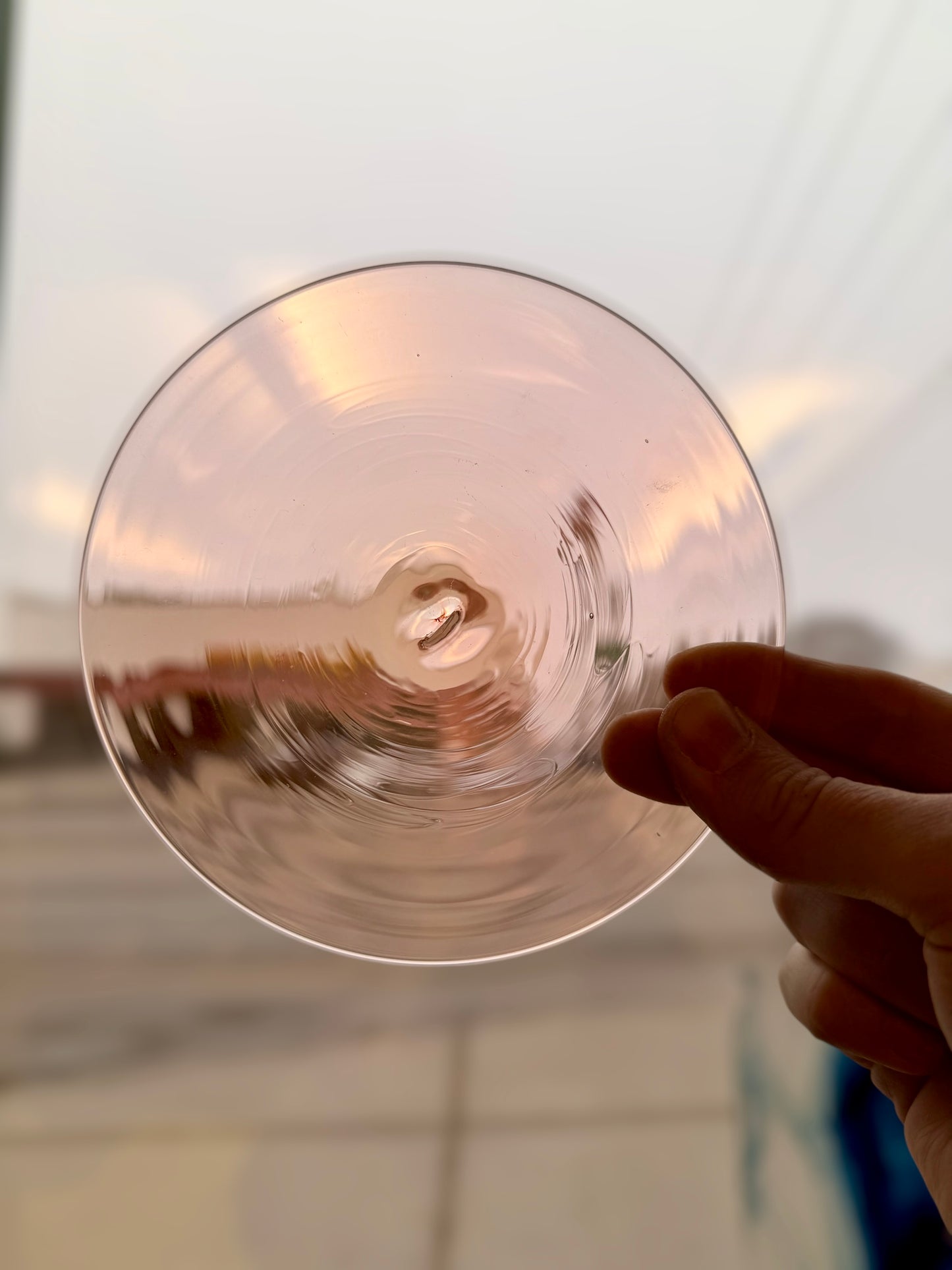 Champagne Pink Hand Spun Rondel 130mm