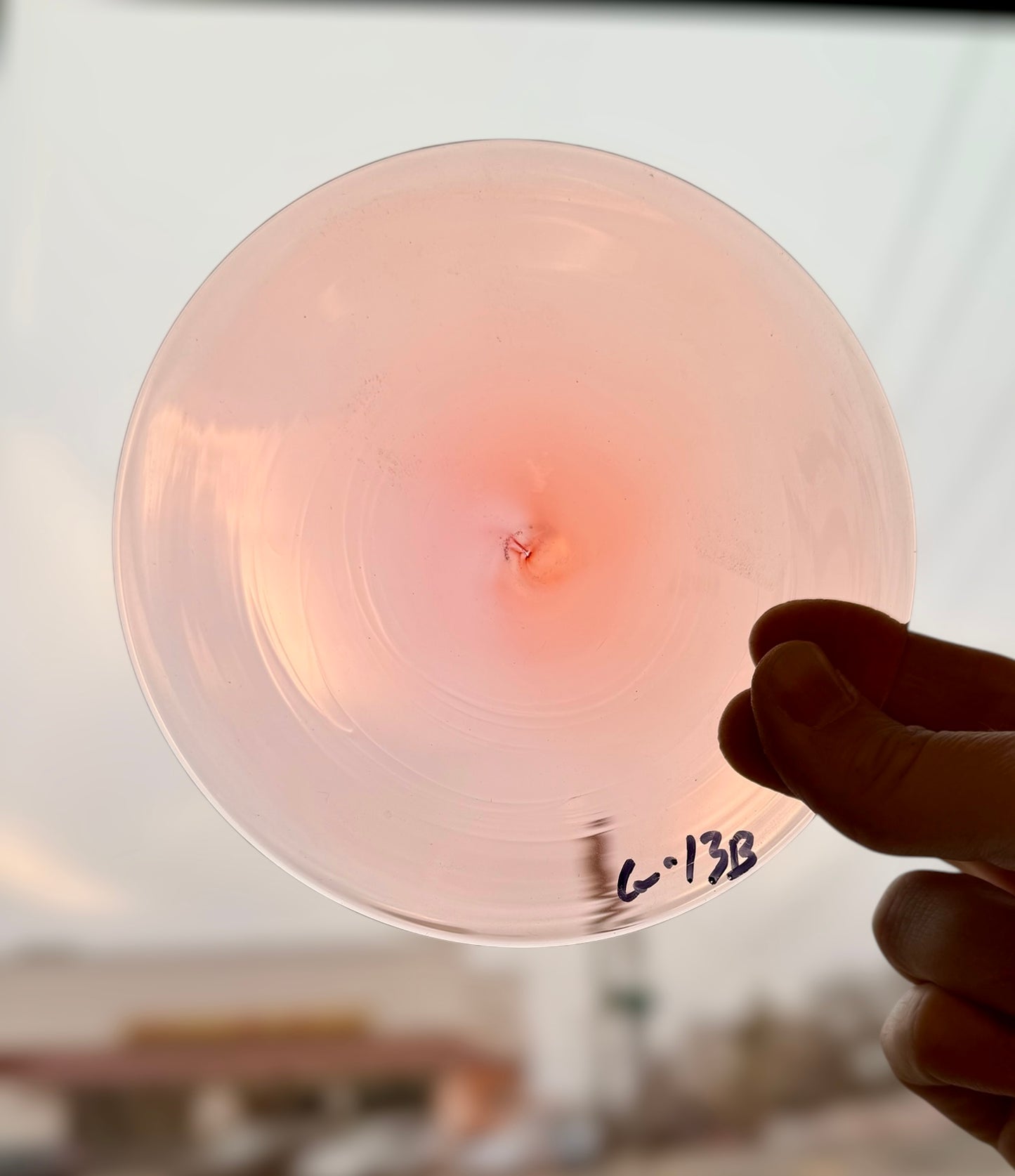 Light Pink Hand Spun Rondel 125mm