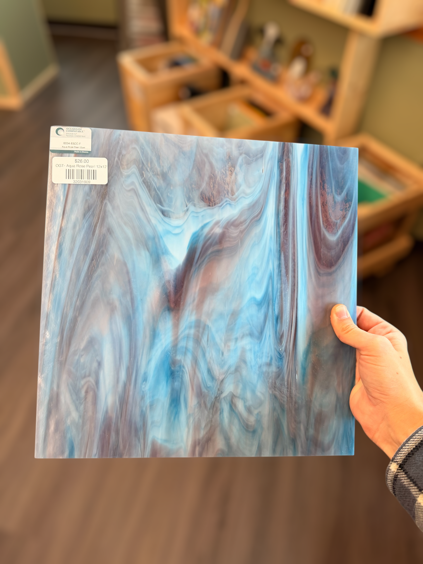 OGT- Aqua Rose Pearl 12x12"