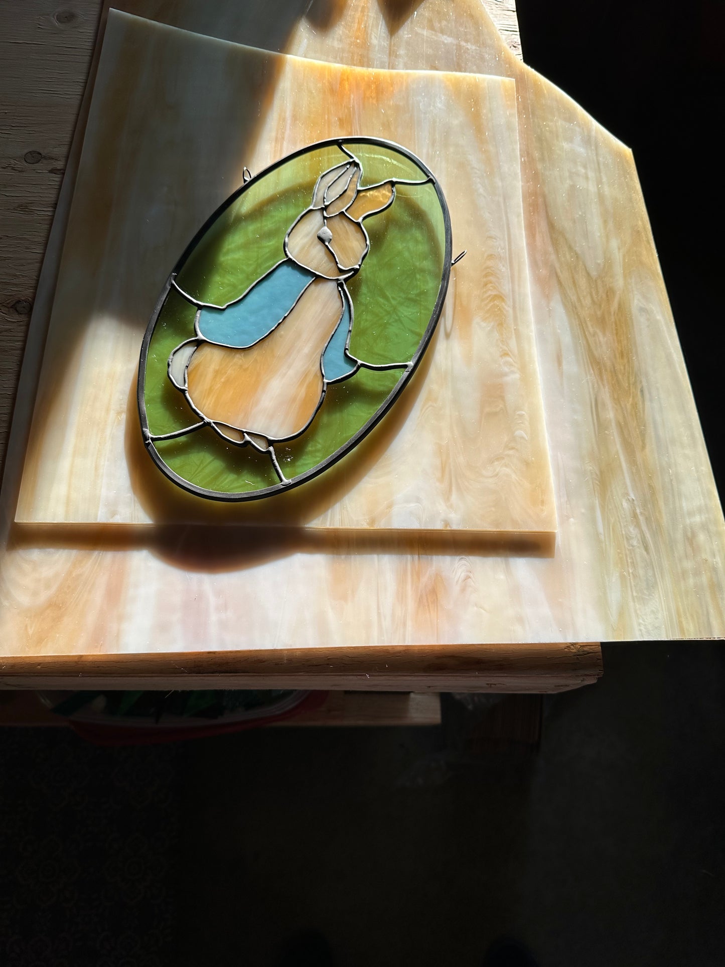 Peter Rabbit Stained Glass Suncatcher- 12.75”x7.5”