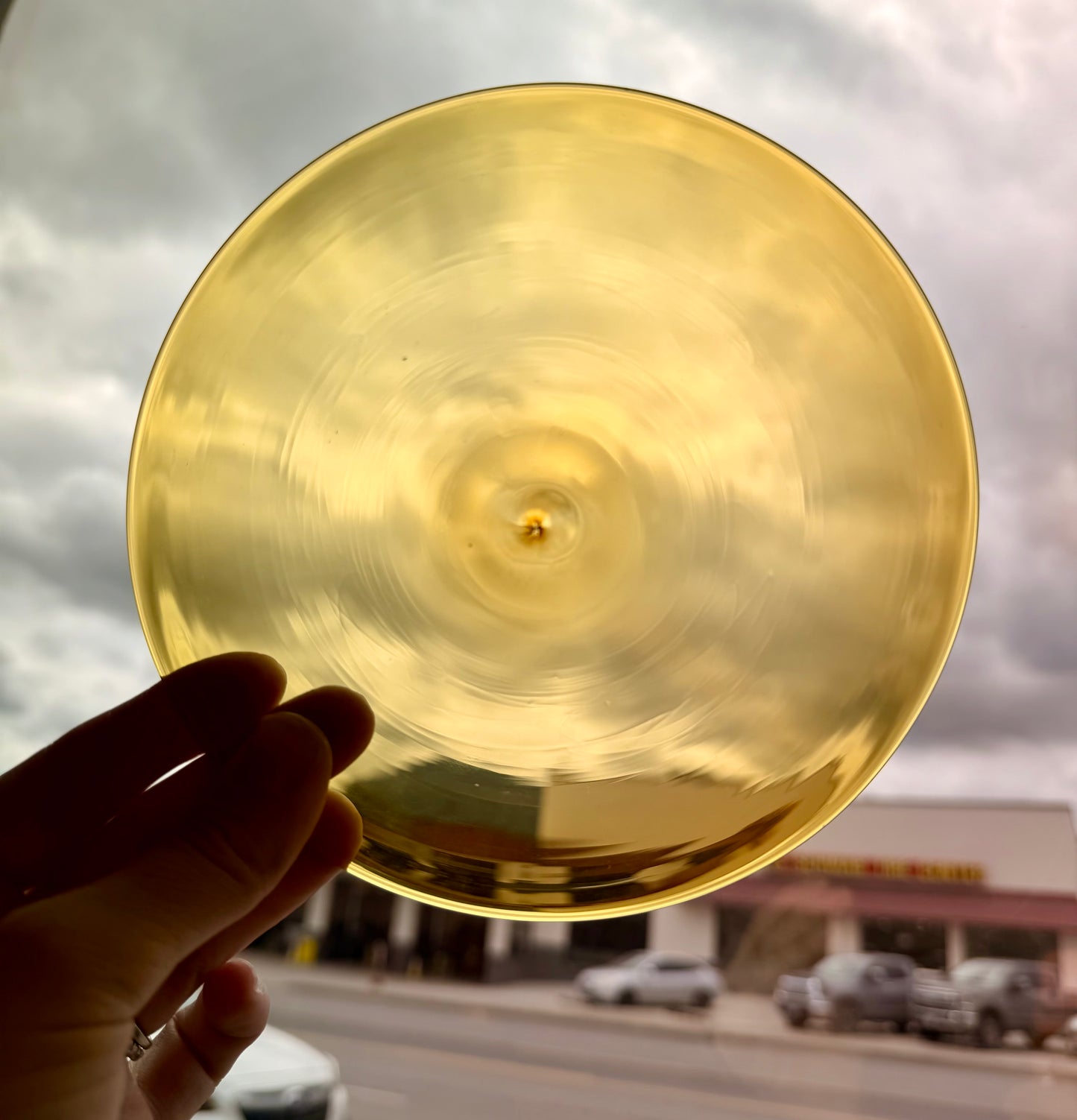 Amber Hand Spun Rondel 150mm