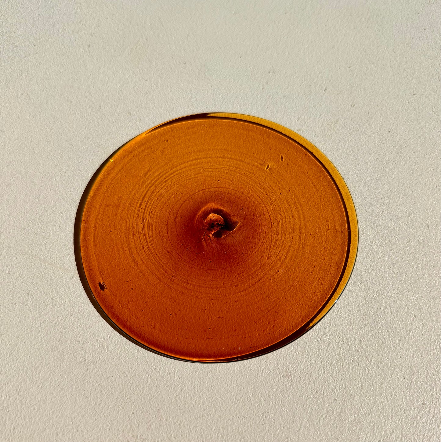 Med. Amber Hand Spun Rondel 110mm