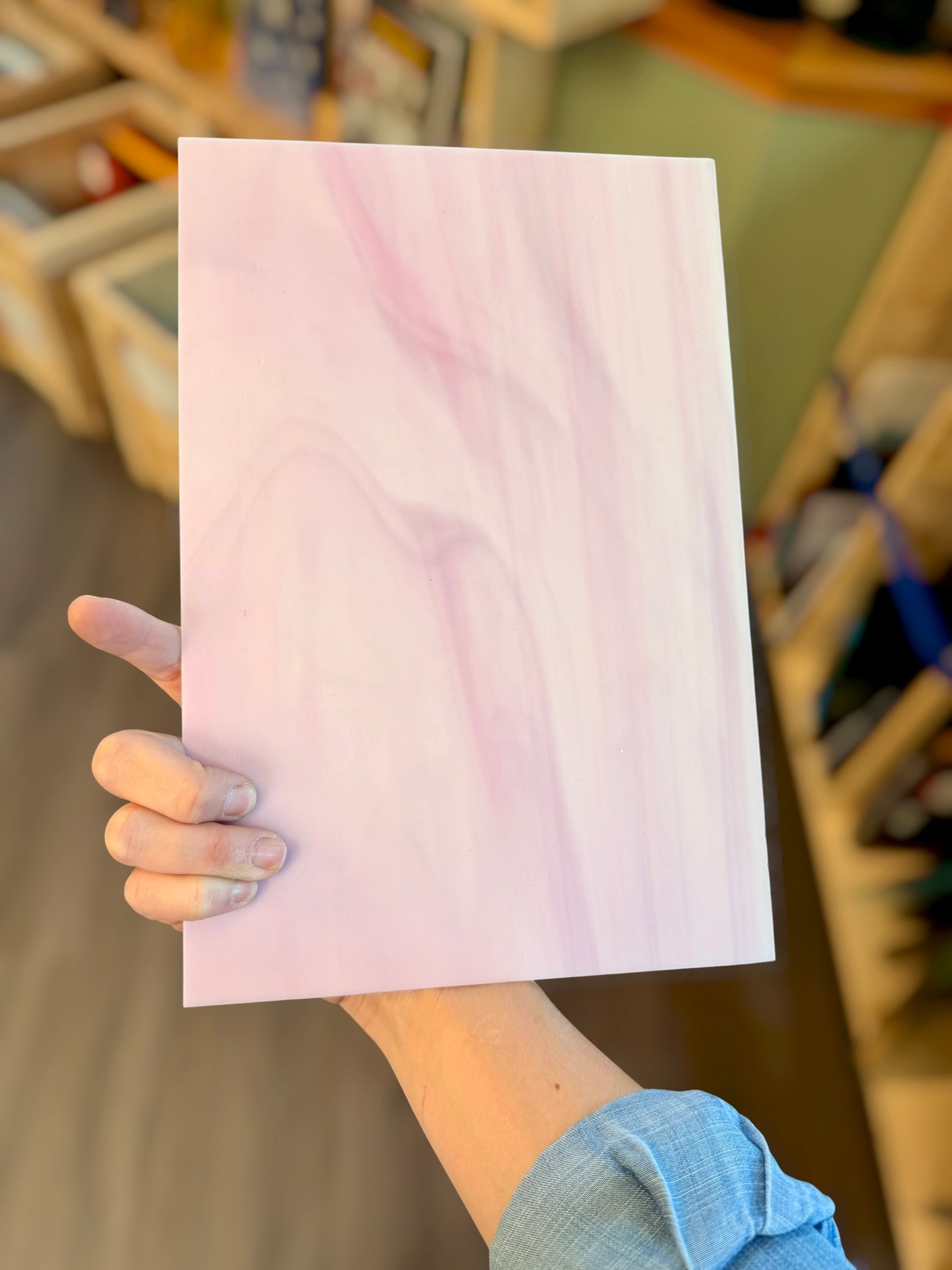 Spectrum White/Pink Opal Irid 8"x12"