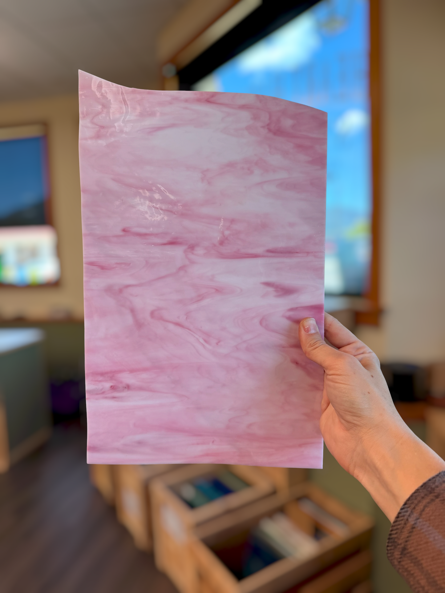 Wissmach| White/Gold Pink Opal 8.75"x13.5"