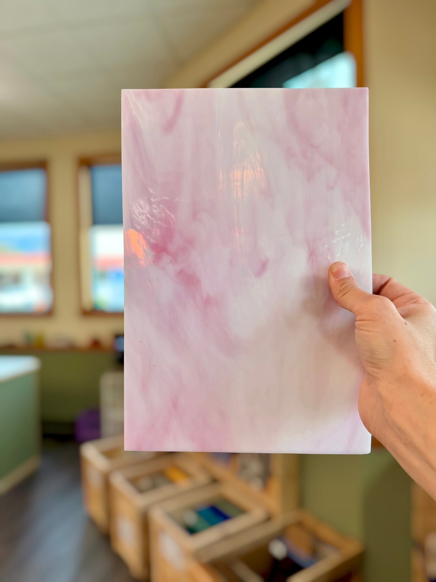 Spectrum | Pink/Clear/White Wispy 8"x12"