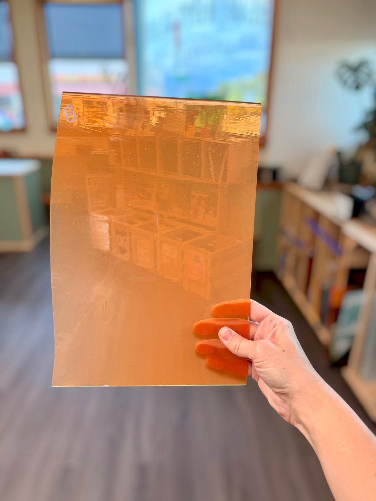 Rare AC Fischer | Light Orange/Peach Mouth Blown Glass