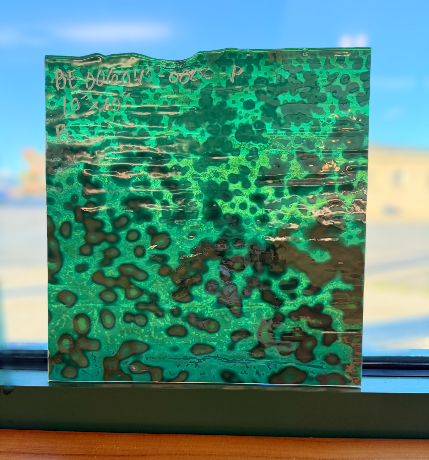 Bullseye Patina Green Ring Mottle 10" x 10"