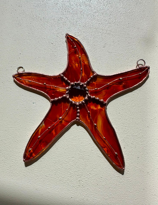 Handcrafted Stained Glass Starfish – 7” – Fremont Glass