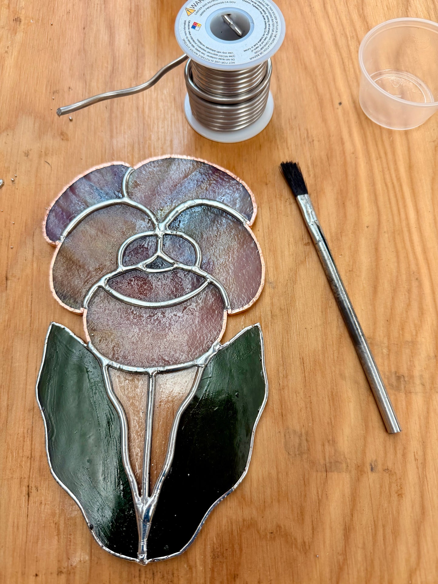 Intermediate Stained Glass Flower Workshop w/Custom Base