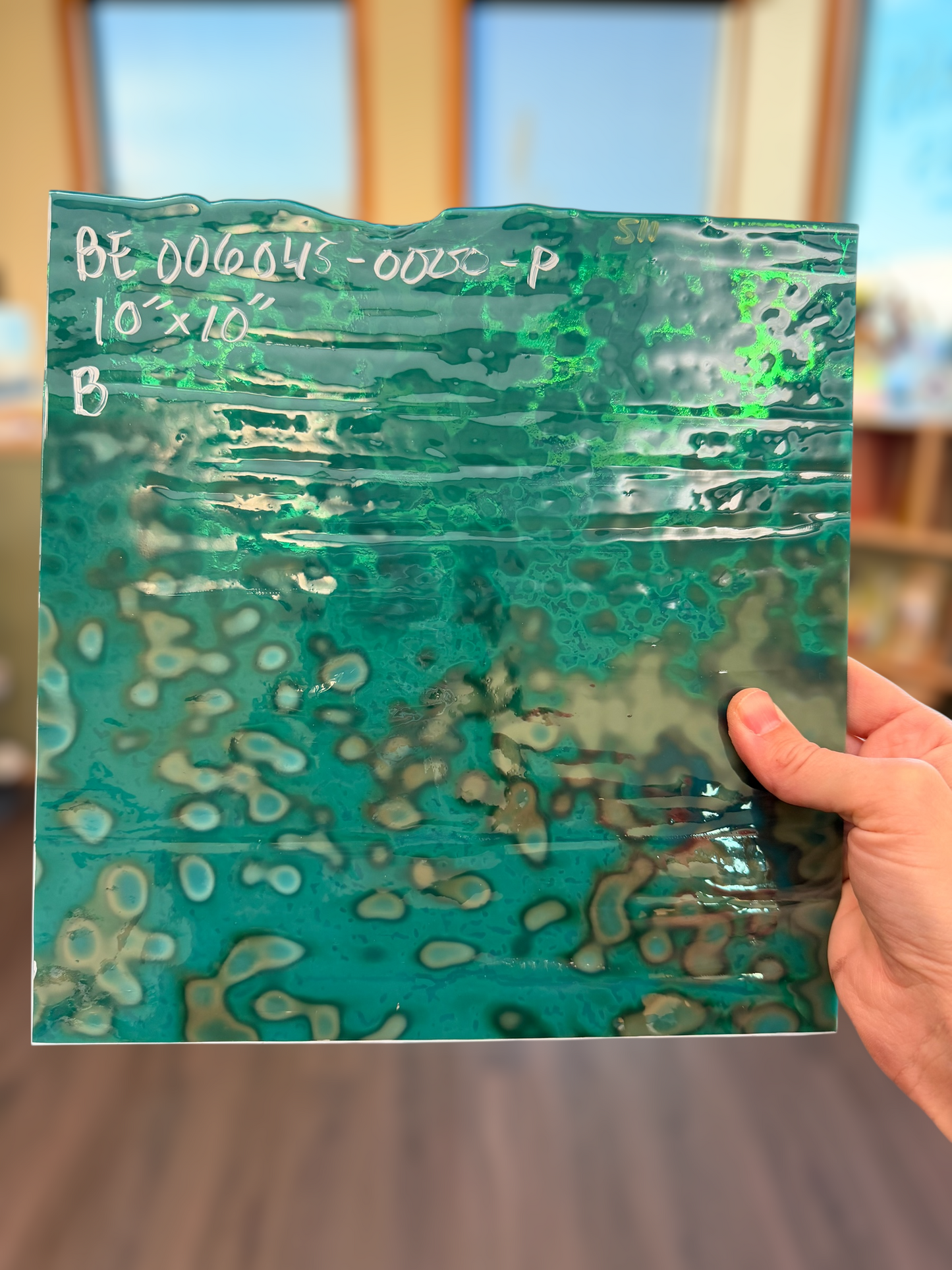 Bullseye Patina Green Ring Mottle 10" x 10"