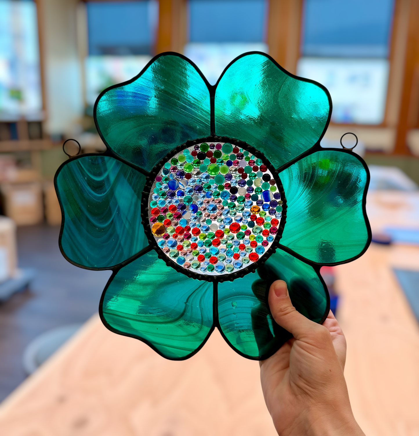 Wildflower No. 1 | Mixed Media Stained & Fused Glass Flower