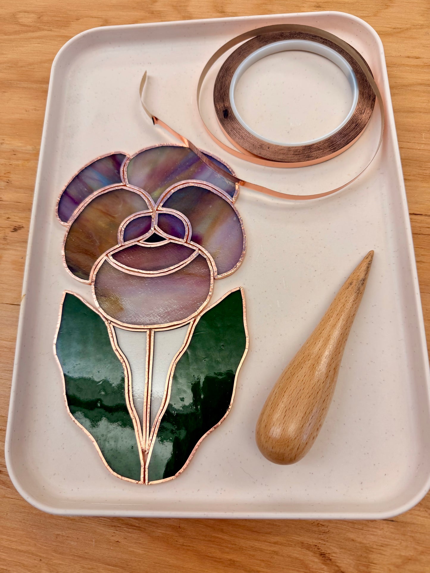 Intermediate Stained Glass Flower Workshop w/Custom Base