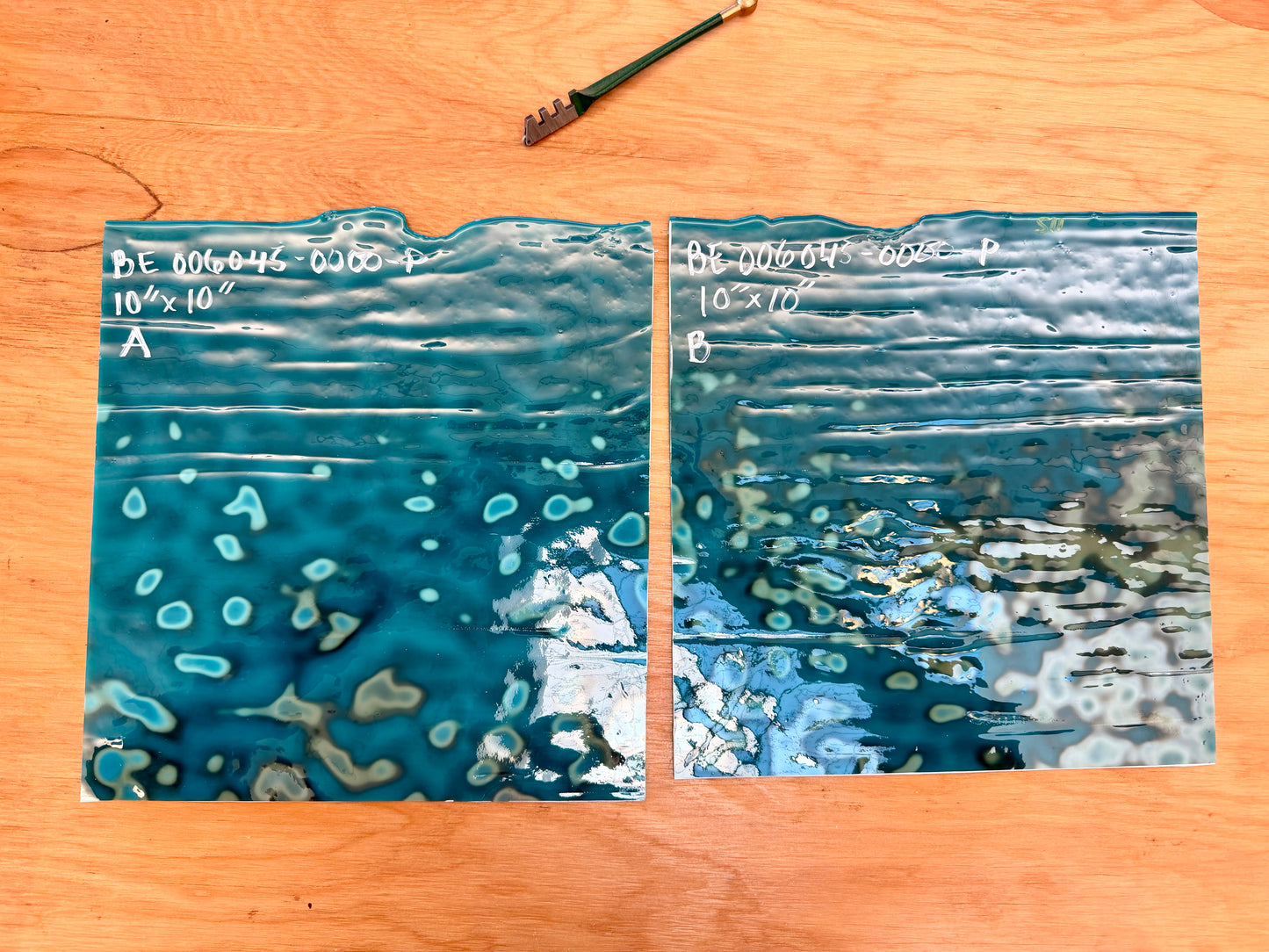 Bullseye Patina Green Ring Mottle 10" x 10"