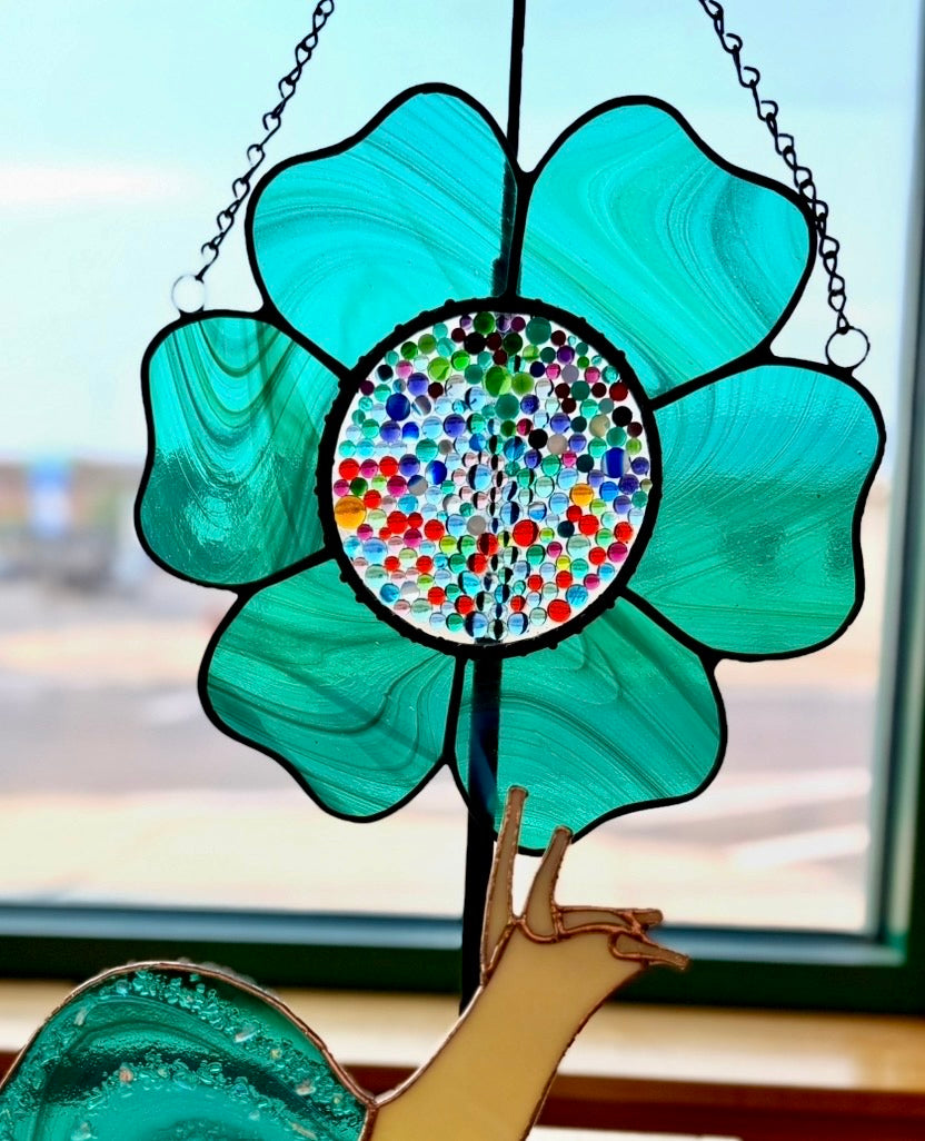 Wildflower No. 1 | Mixed Media Stained & Fused Glass Flower