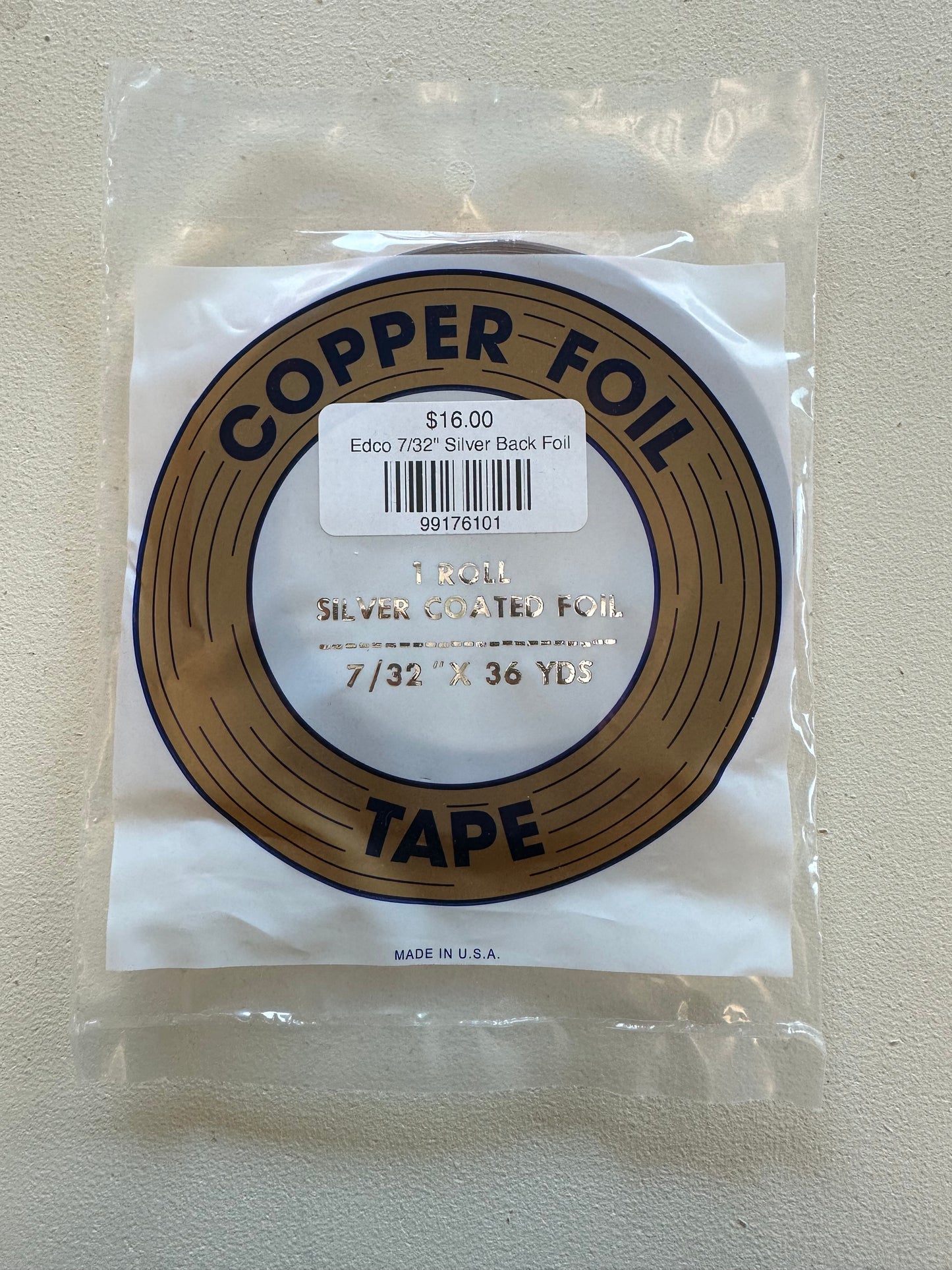 Edco 7/32" Silver Back Copper Foil