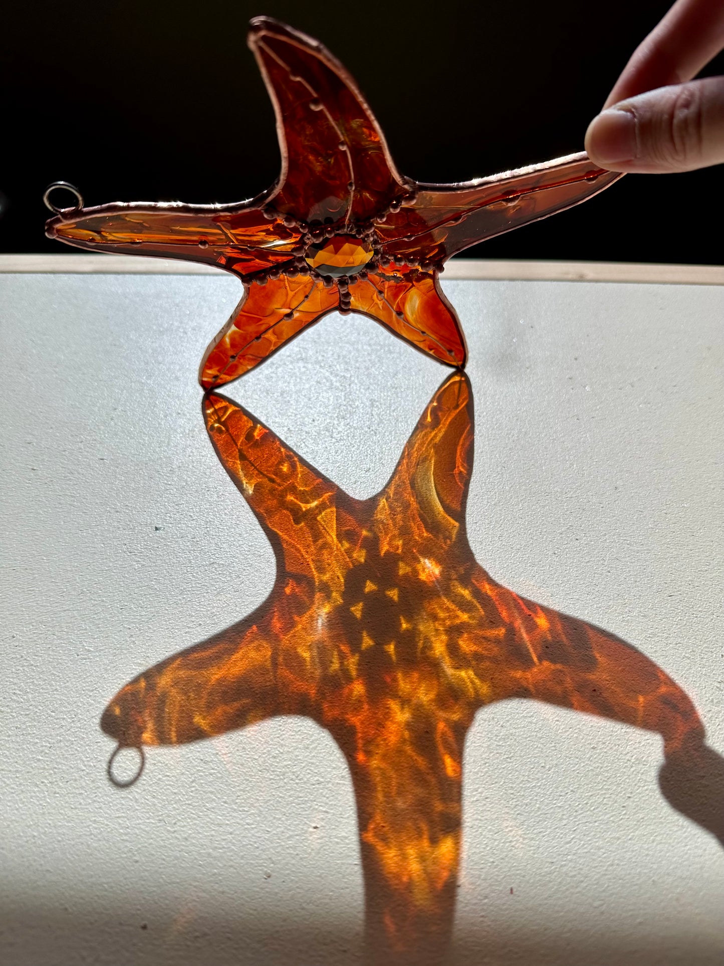 Handcrafted Stained Glass Starfish – 7” – Fremont Glass