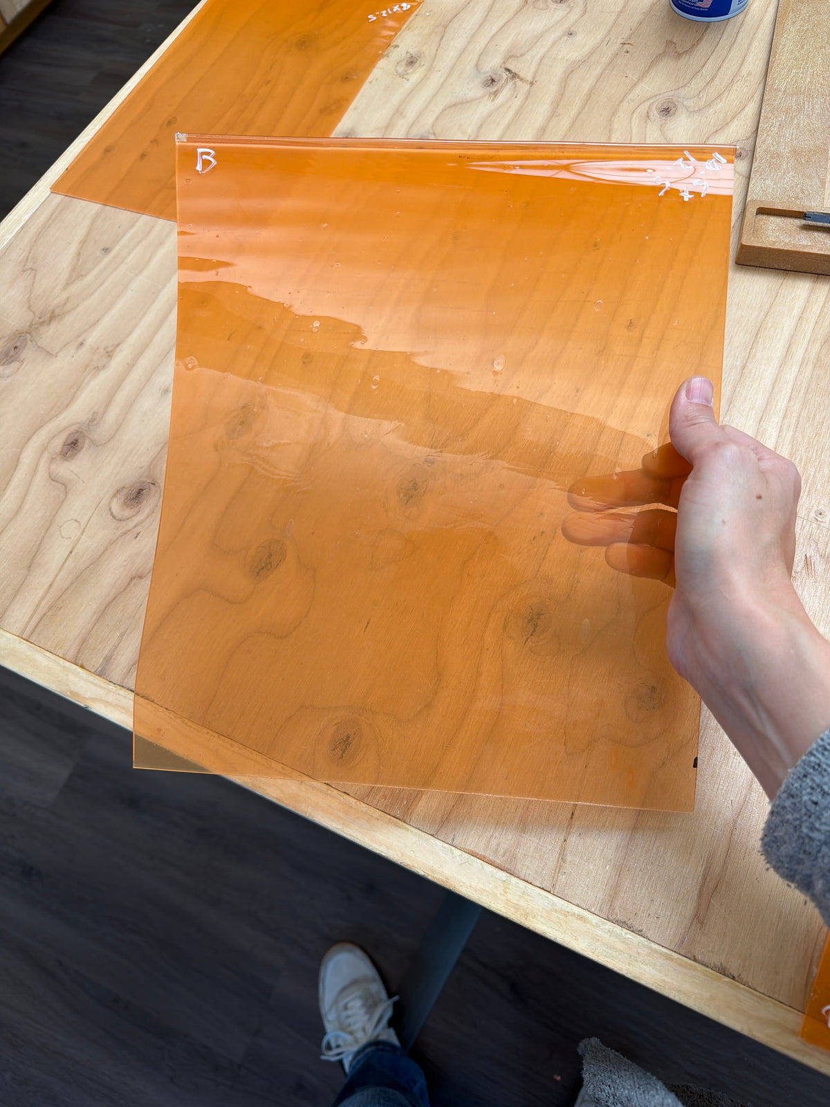 Rare AC Fischer | Sunset Orange Flashed Mouth Blown Glass