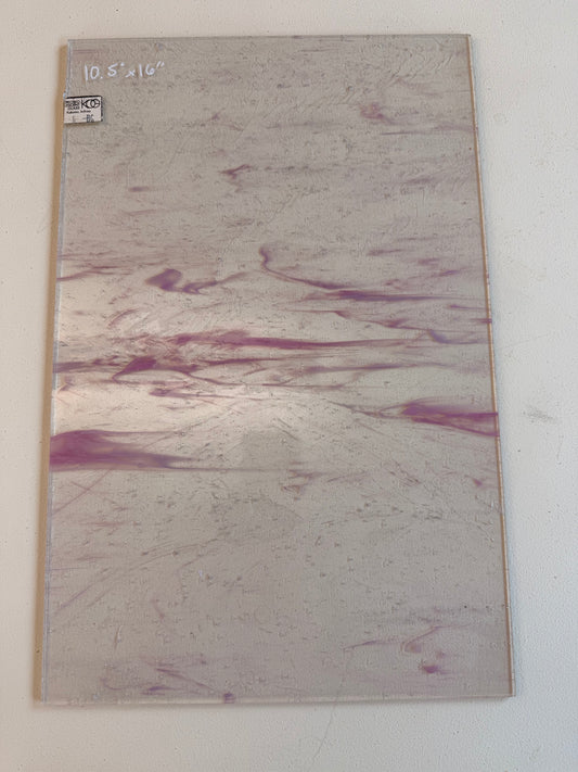 Kokomo Clear w/Pink streaks 10.5”x16”