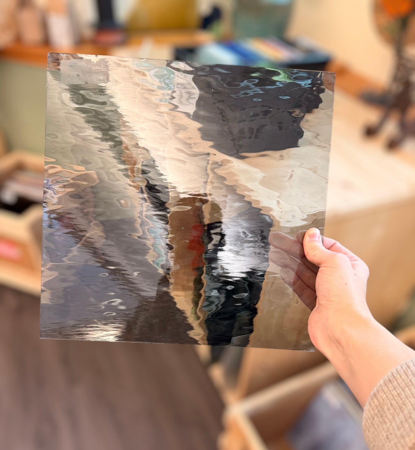 Pale Gray Solid Transparent Rough Roll