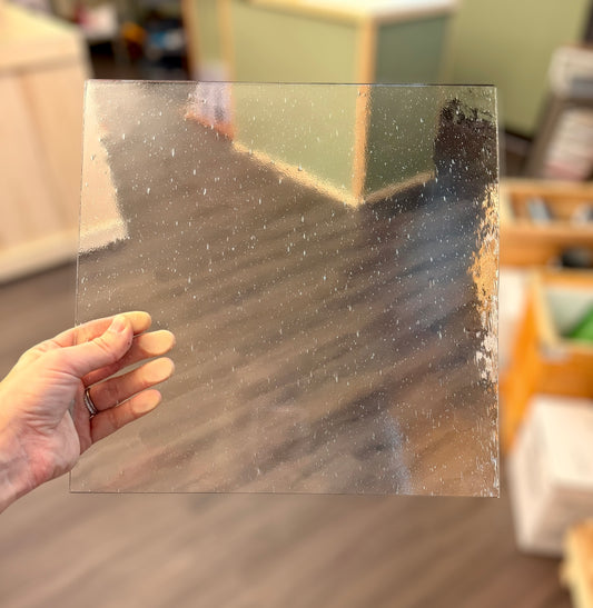 Oceanside Glass Clear Seedy 12”x12”