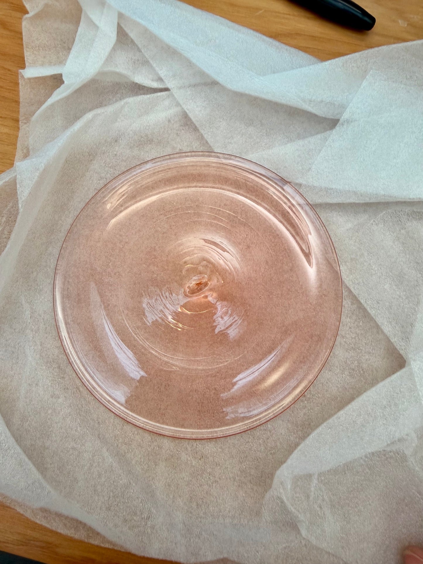 Champagne Pink Hand Spun Rondel 130mm