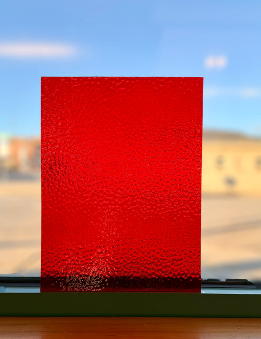 Red Transparent Hammered