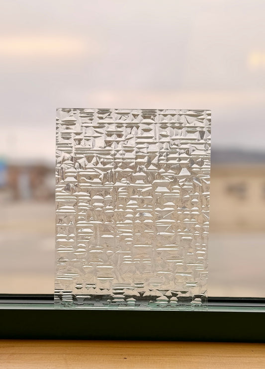 Clear Geometric Glass 7.5”x9.5”