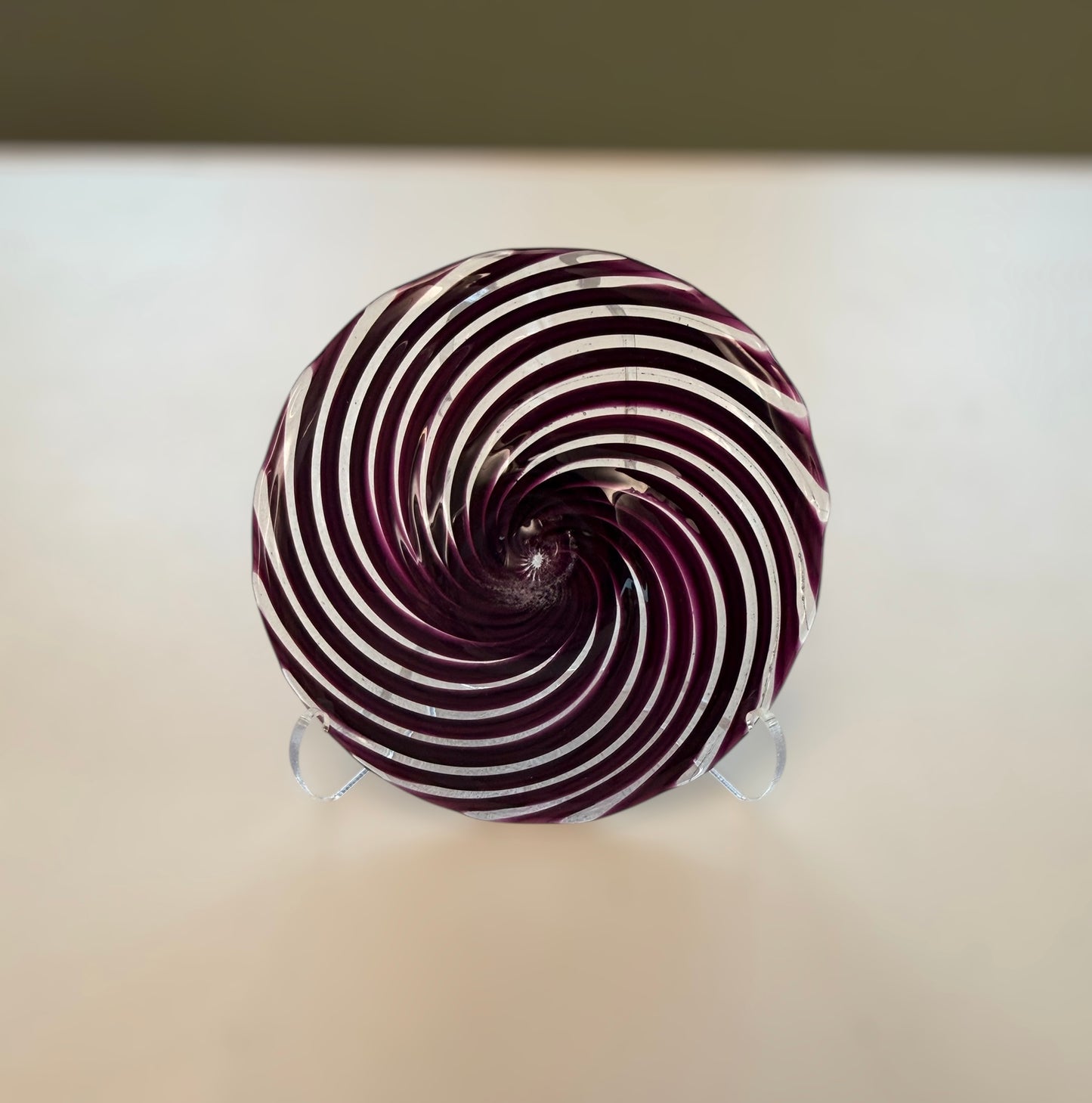 Pink/Black/Clear Optic Hand Spun Rondel 95mm