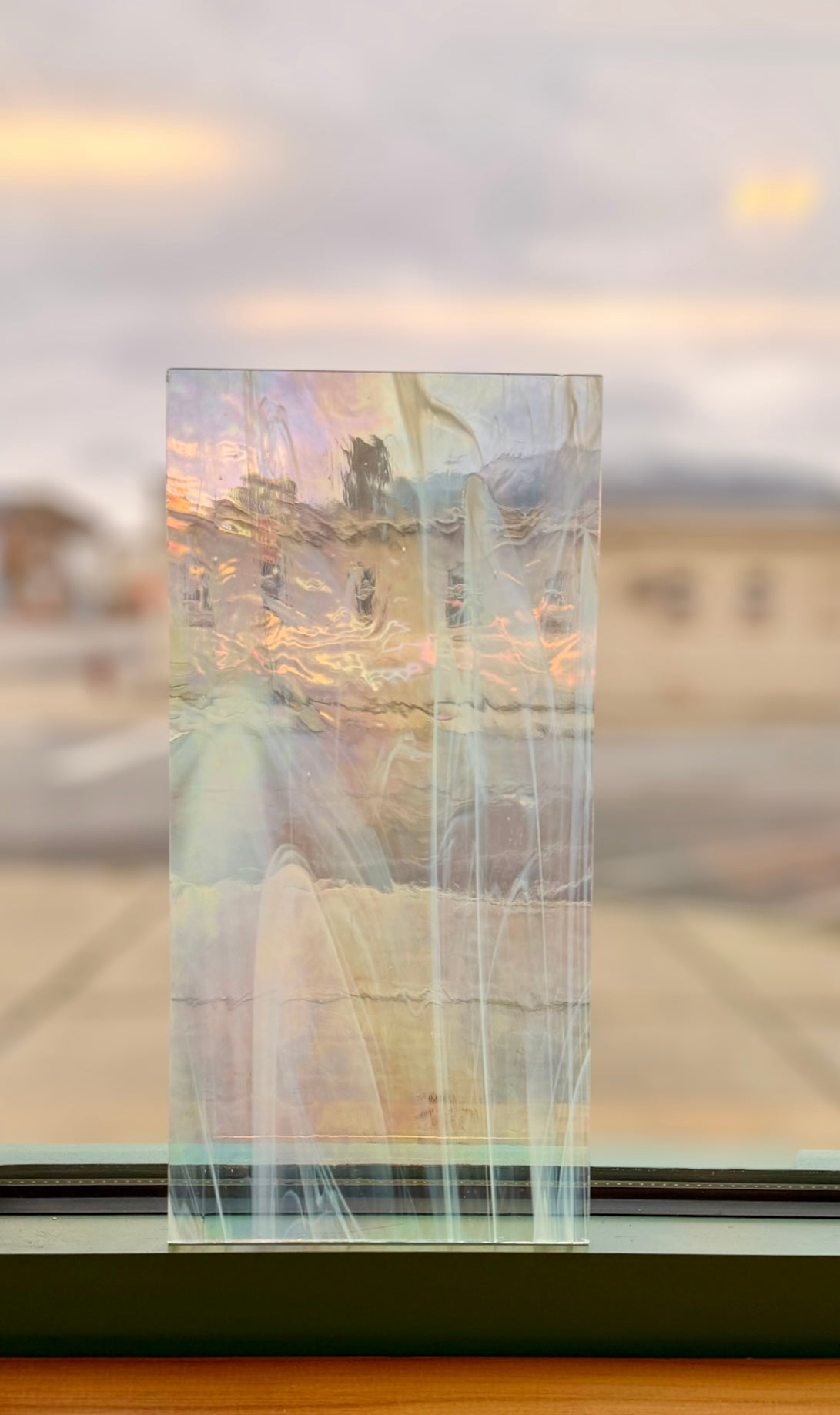 Spectrum White Wispy Irid 6"x12"