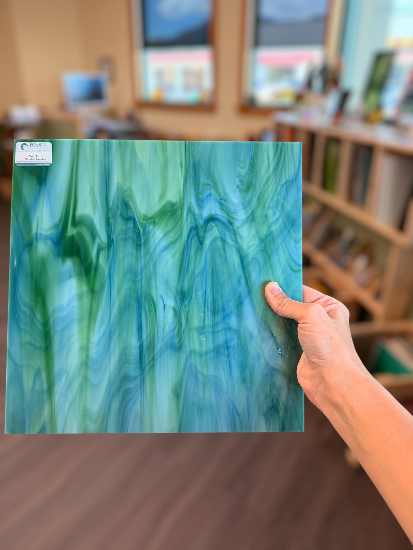 OGT White/Dark Green/Blue 12”x12”