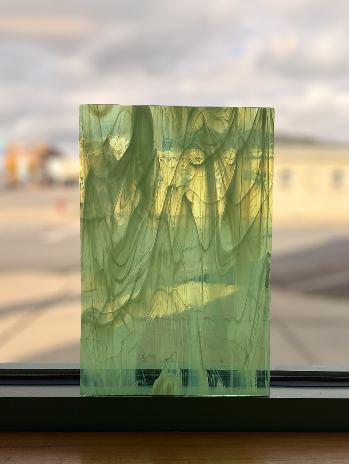 Spectrum Pale Green|White Wispy 8"x12"