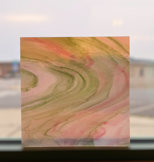 Olive Green/Pink Swirl Opal 12"x12"