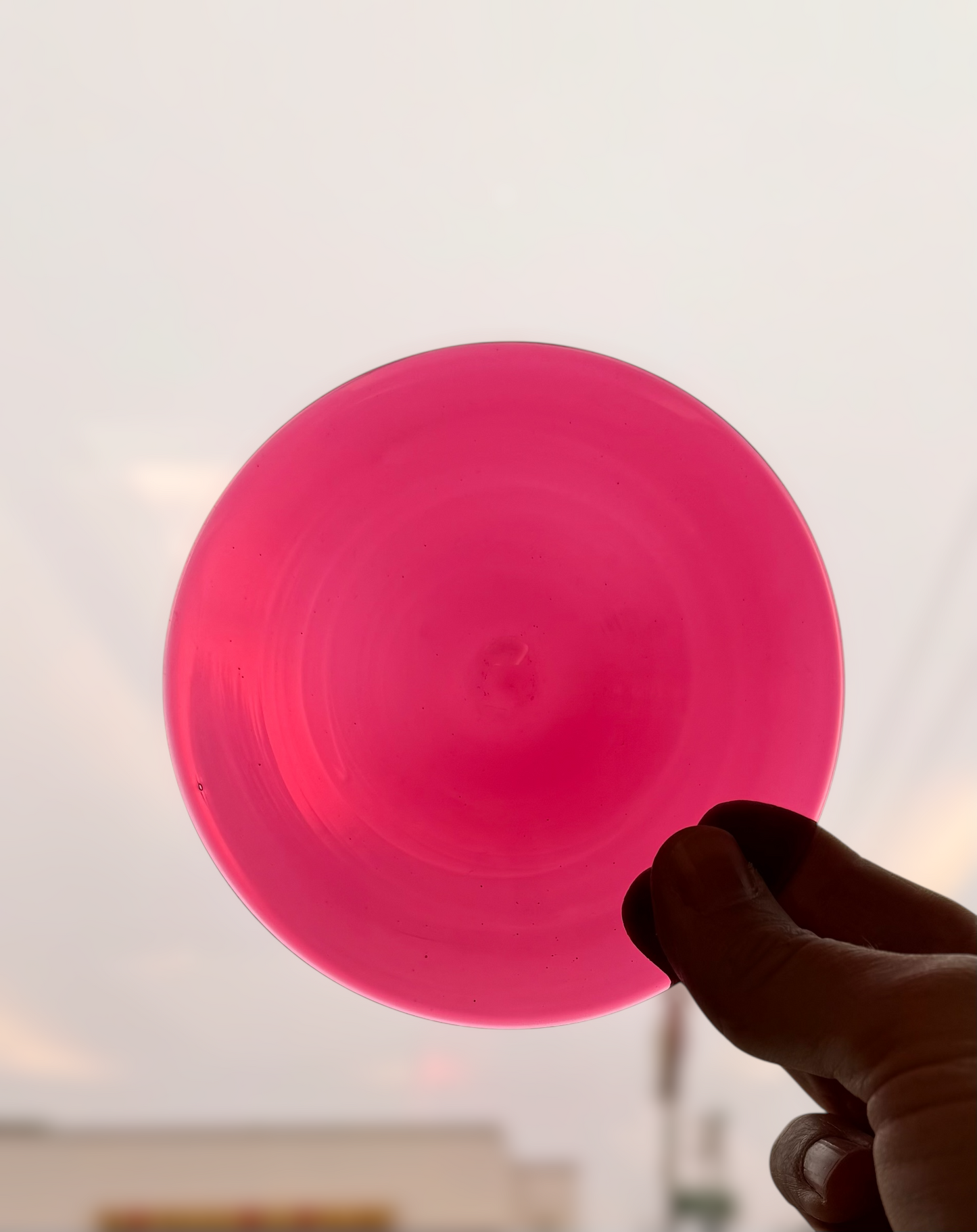 Pink Hand Spun Rondel 100mm