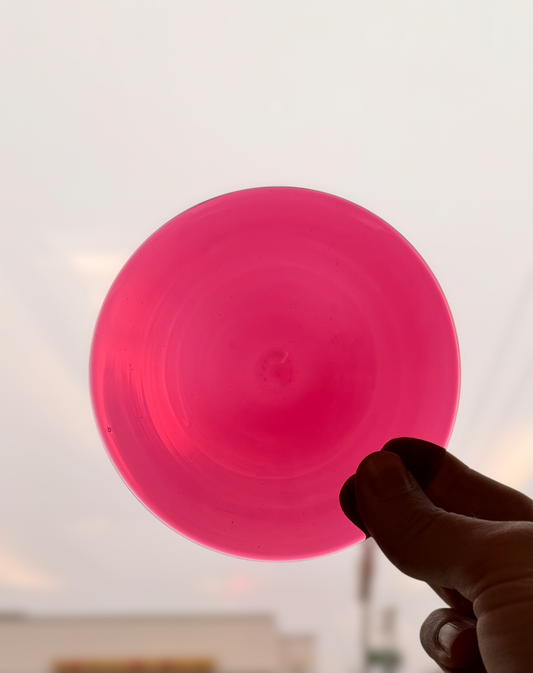 Pink Hand Spun Rondel 100mm