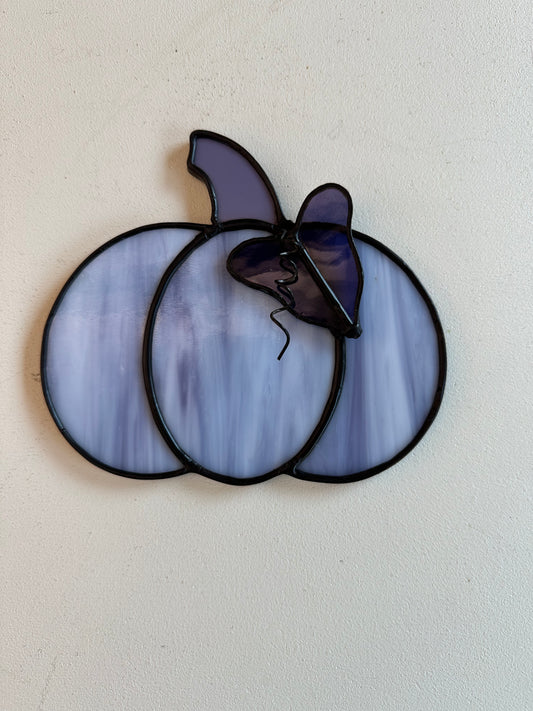 Stained Glass Pumpkin Sun Catcher- Purple (6.5"x6")