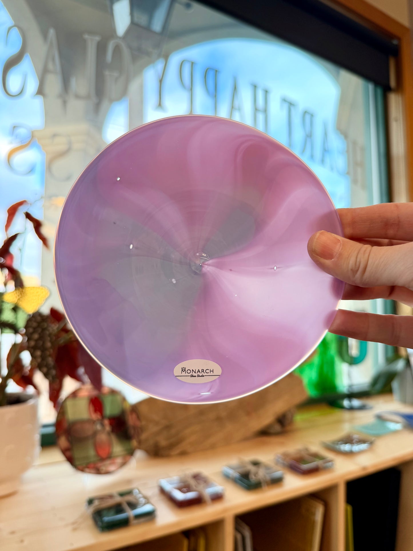 Hand Spun Pink/Purple Rondel
