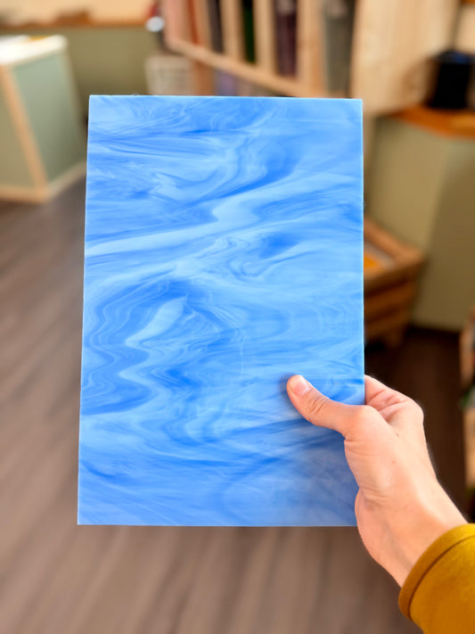 Spectrum Light Blue/White Wispy Opal