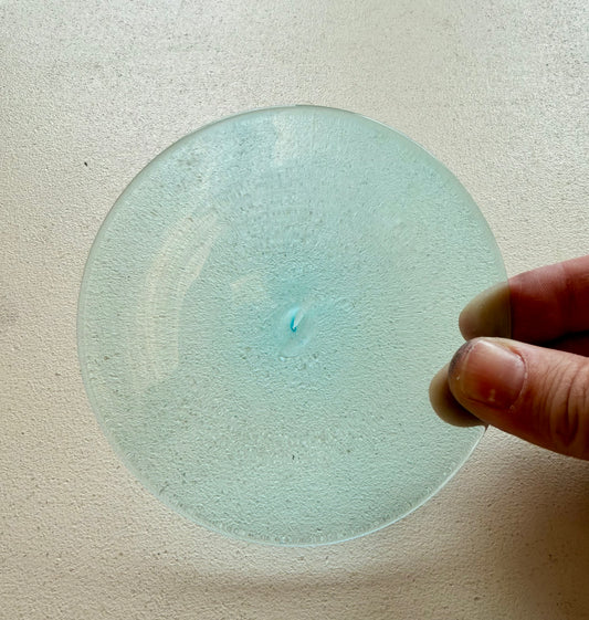 Sky Blue Hand Spun Rondel 100mm