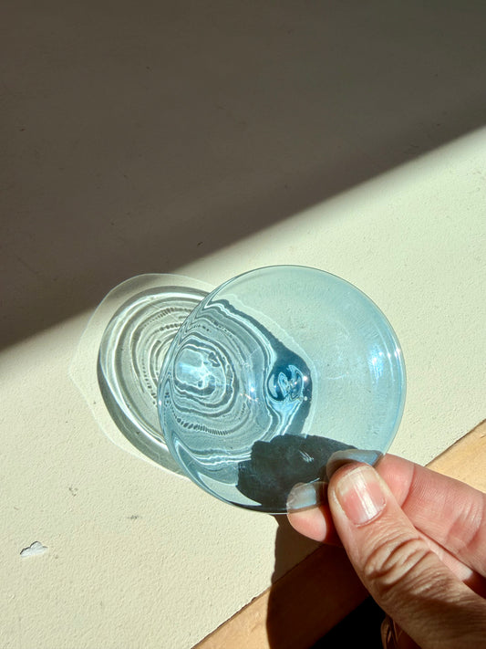 Light Blue Hand Spun Rondel 80mm
