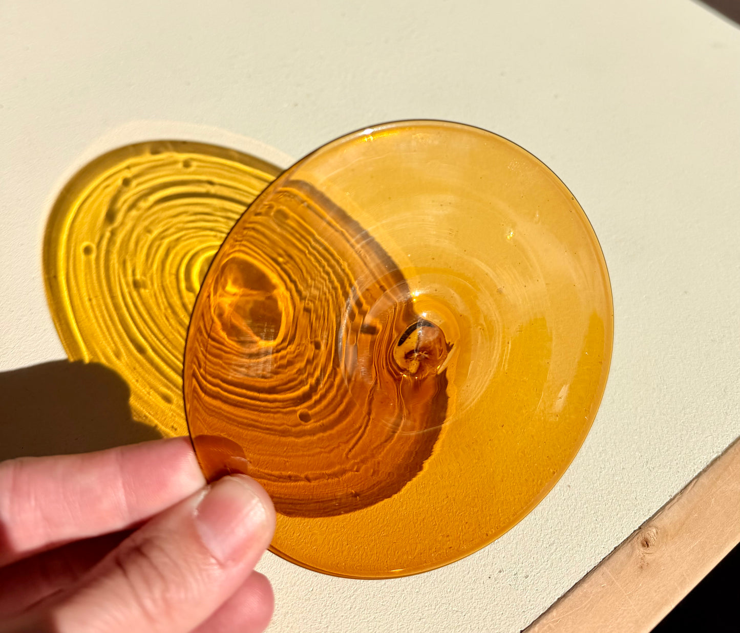 Med. Amber Hand Spun Rondel 110mm