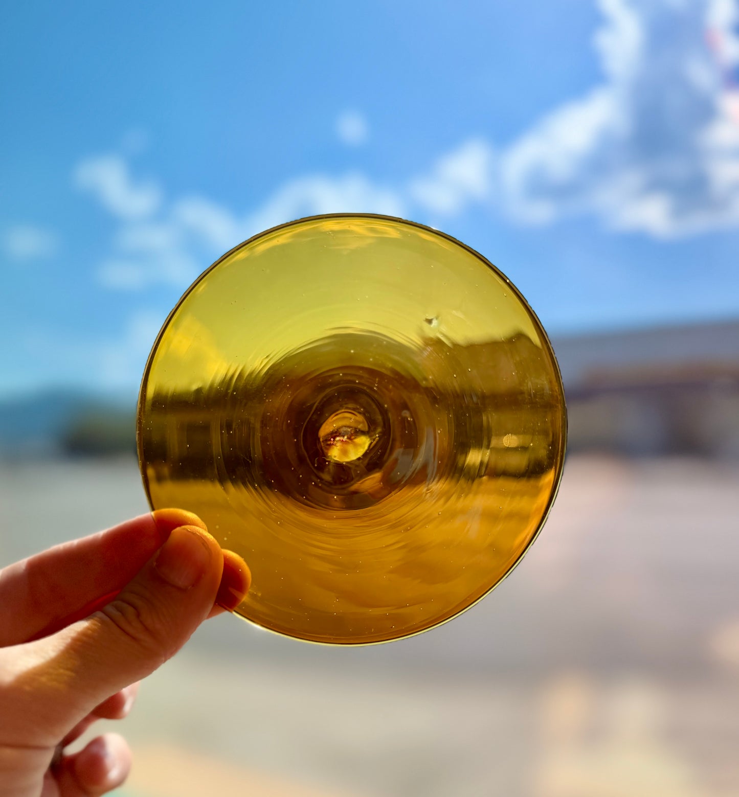 Med. Amber Hand Spun Rondel 110mm