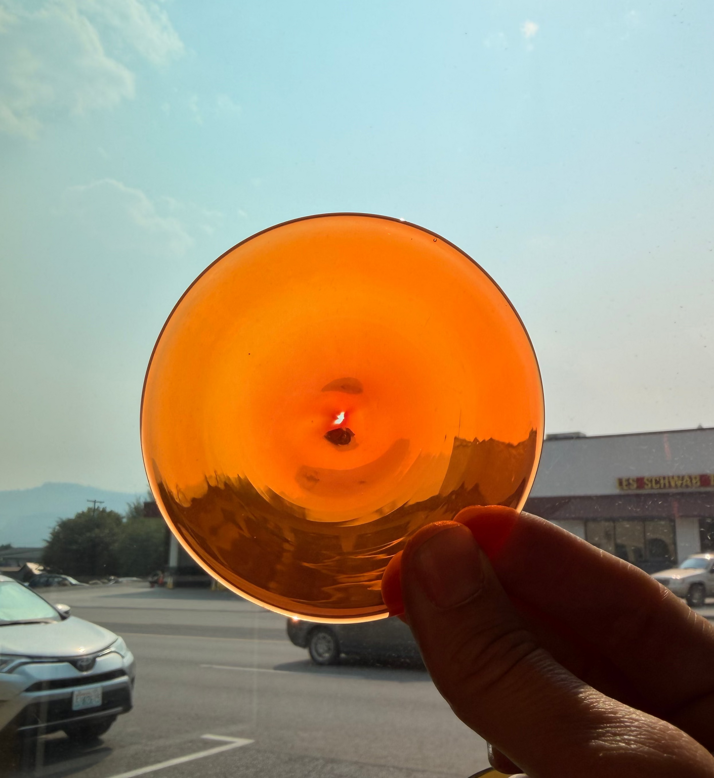 Orange Hand Spun Rondel 80mm
