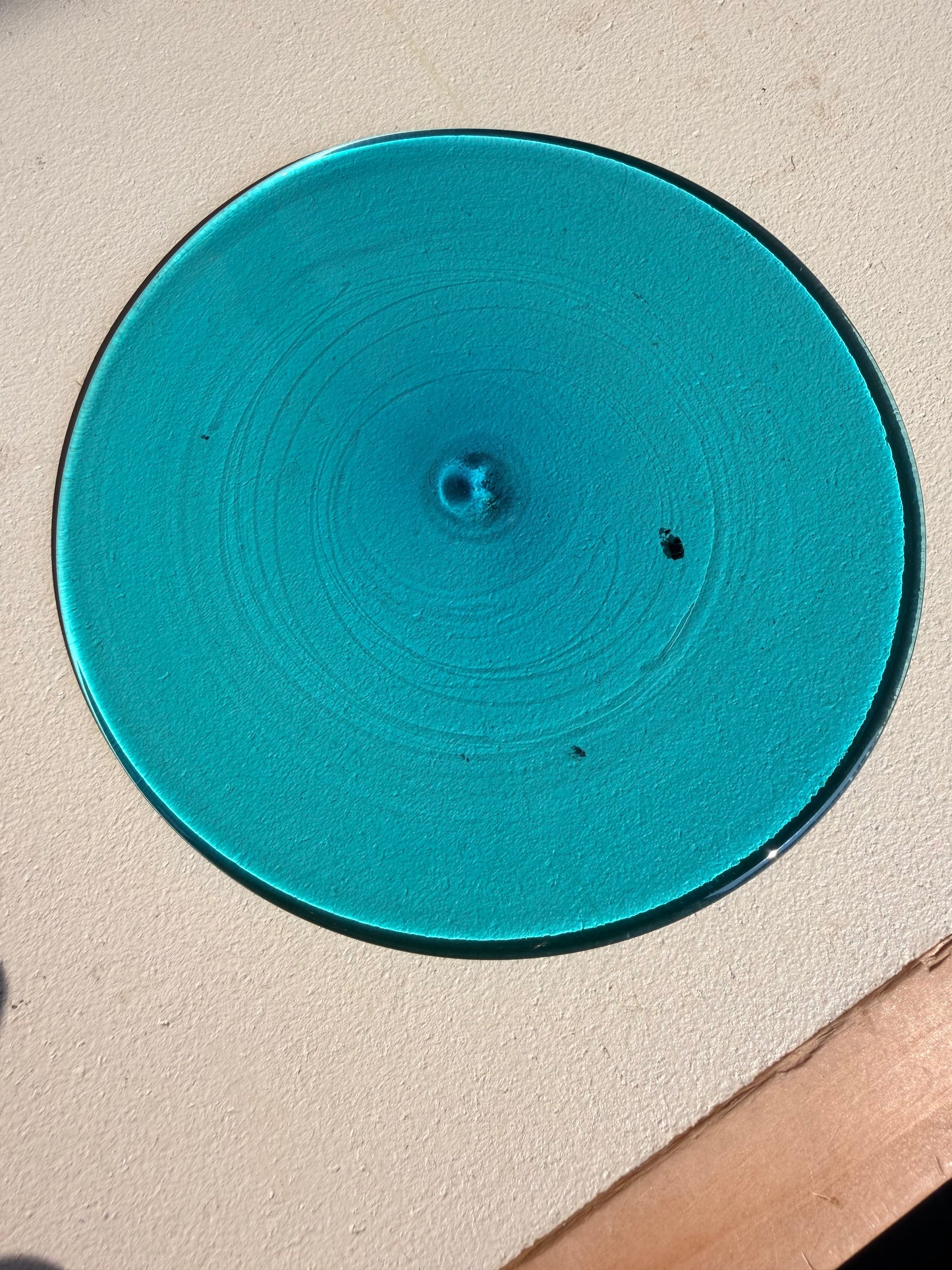Sky Blue Hand Spun Rondel 110mm