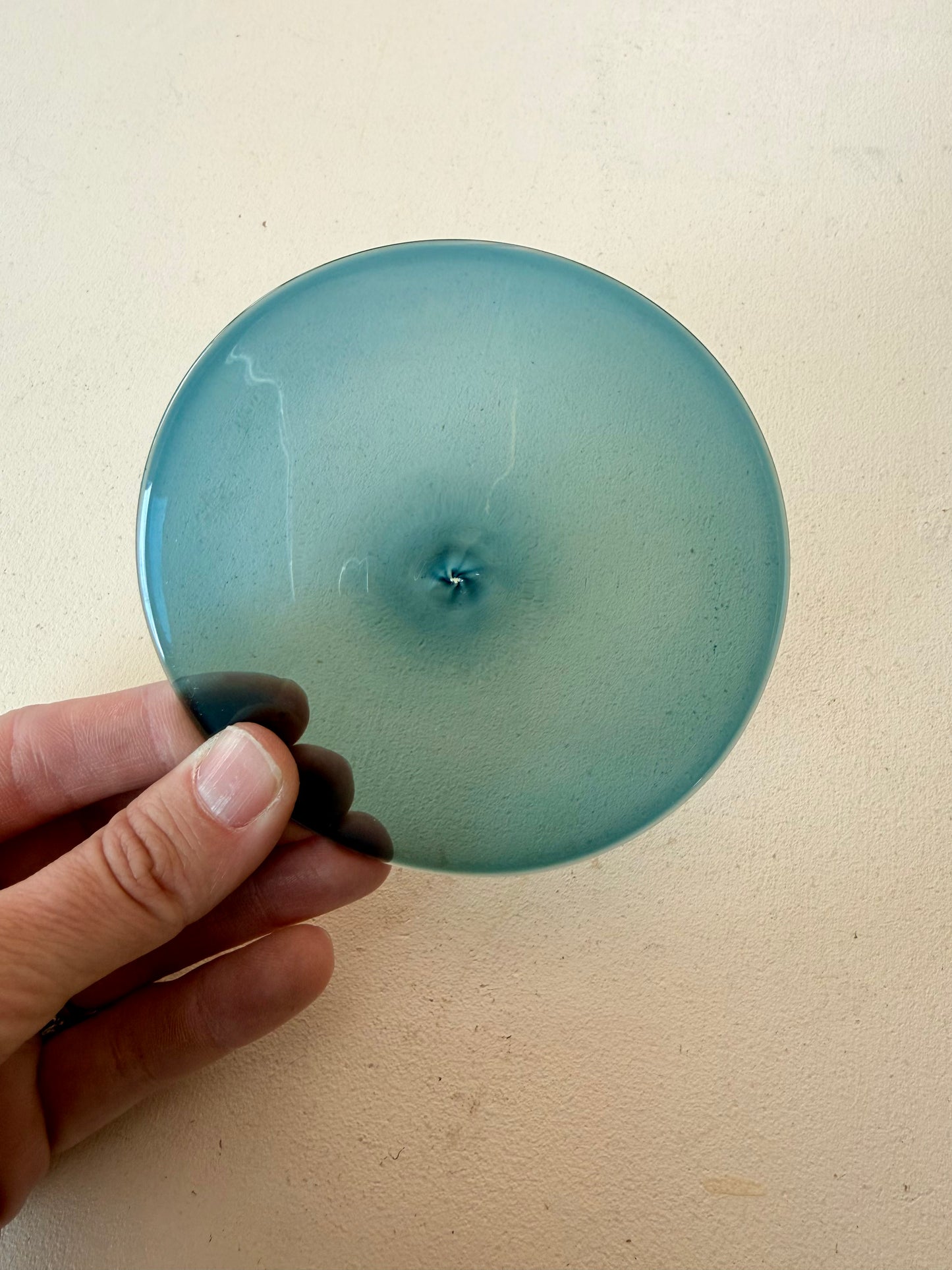 Gray/Blue Hand Spun Rondel 4"