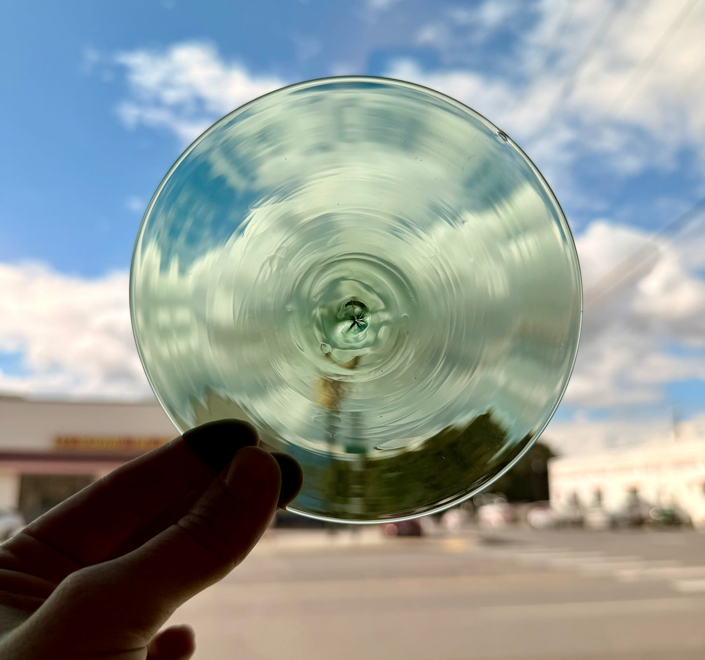 Light Olive Hand Spun Rondel 5"