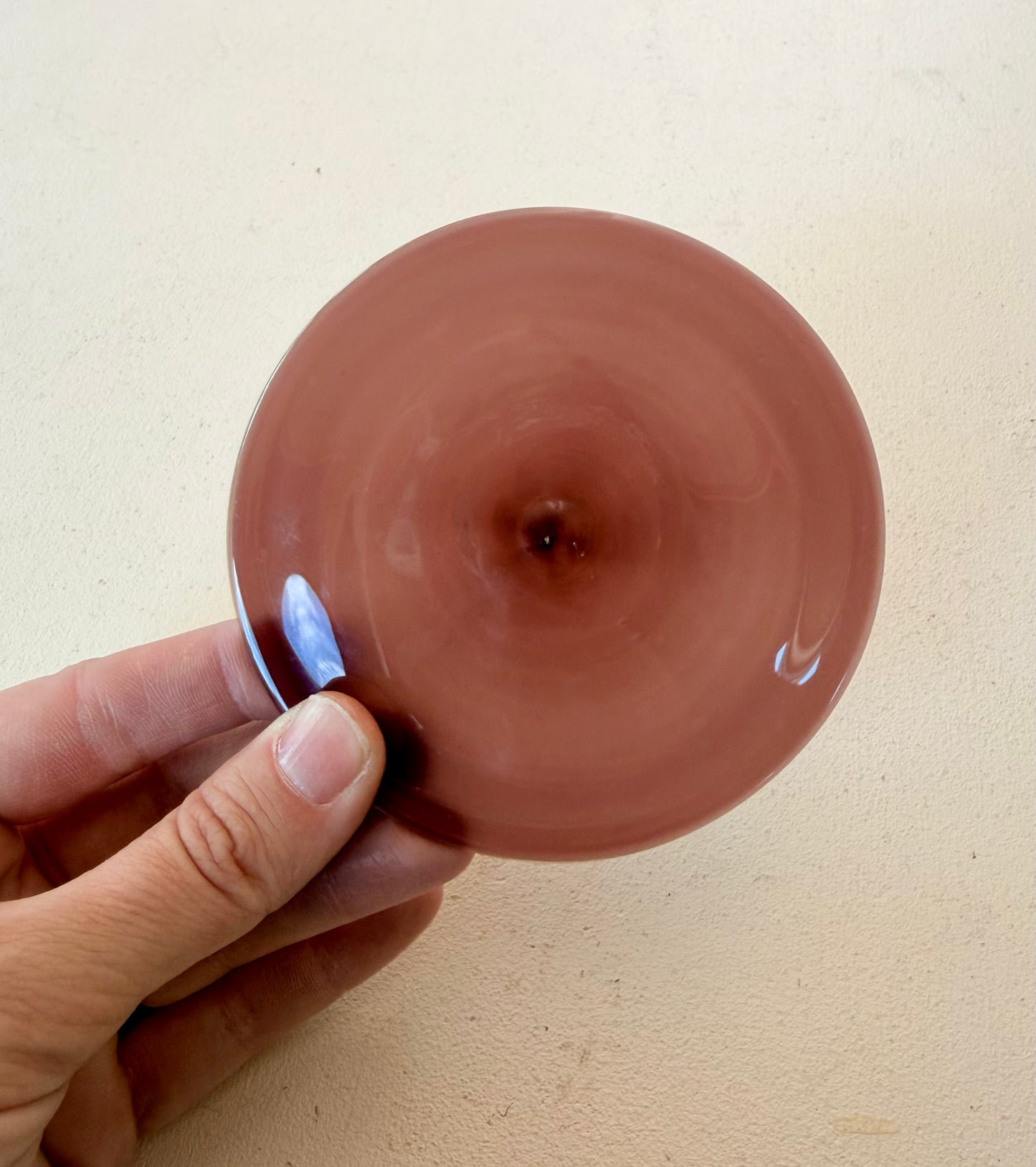 Mauve Opal Hand Spun Rondel 4"
