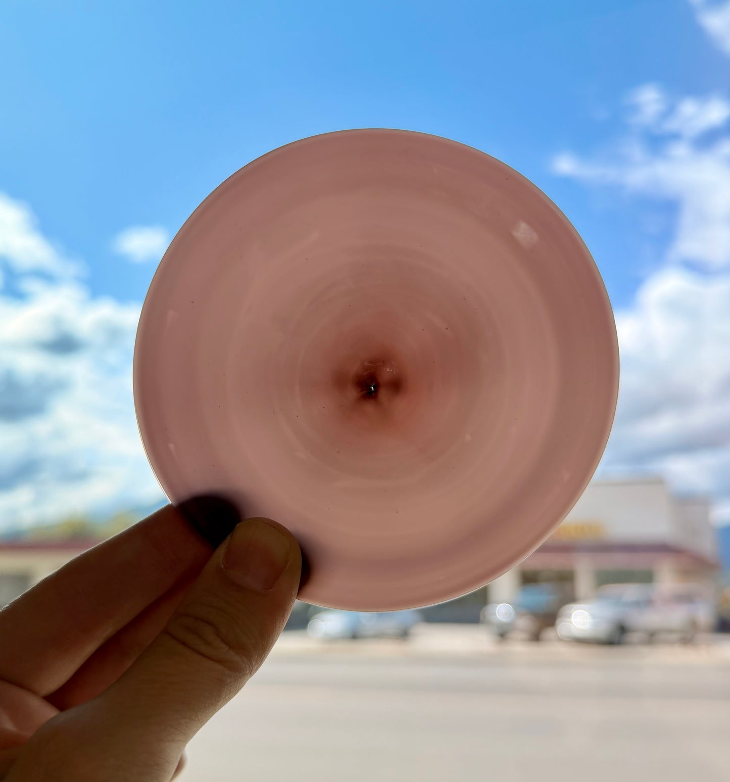 Mauve Opal Hand Spun Rondel 4"