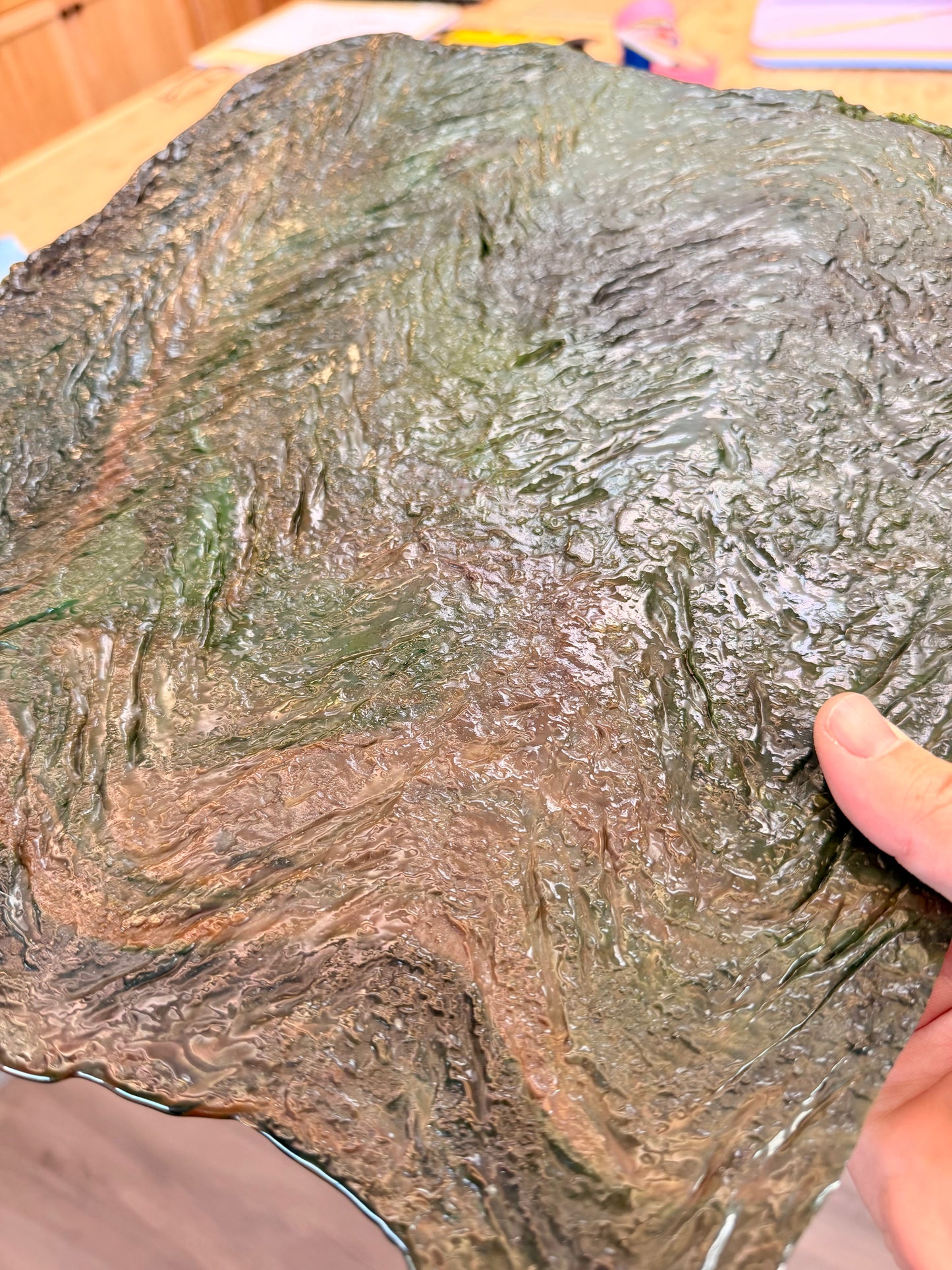 Rare Uroboros | 1970s Green Primitive Herringbone