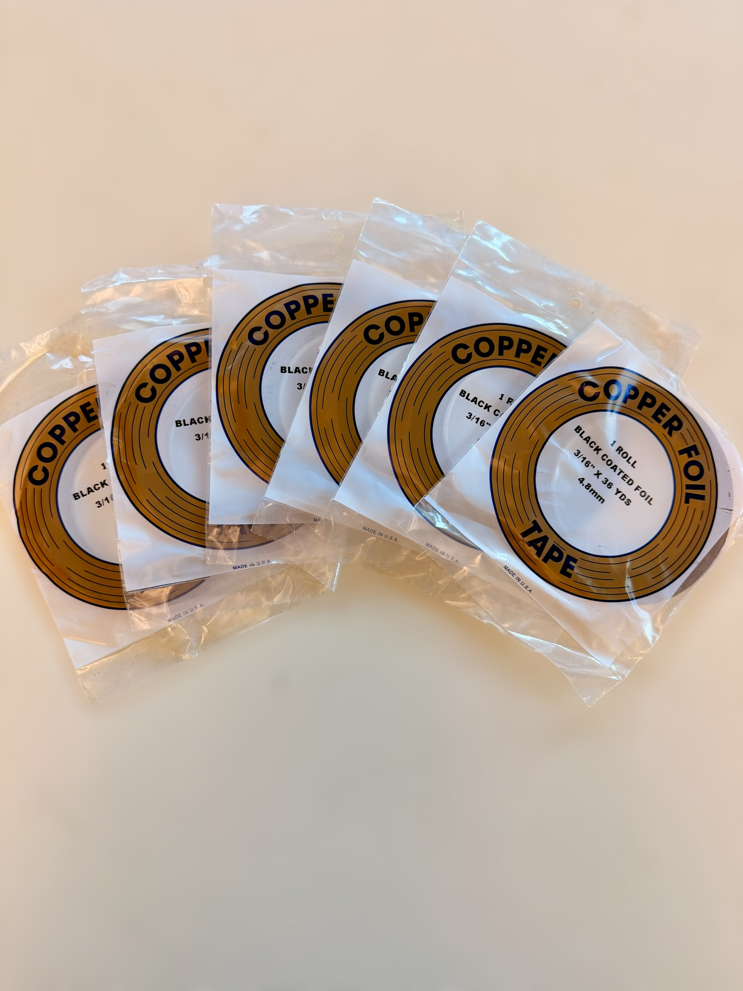 Edco 3/16” Black Back Copper Foil